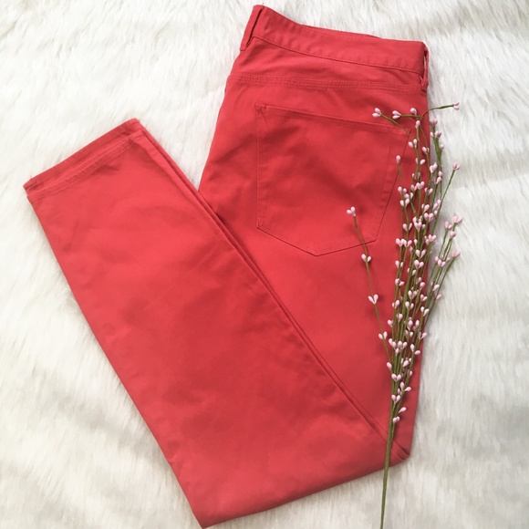 Madewell Orange Skinny Ankle Pants Size 12 - Picture 2 of 10